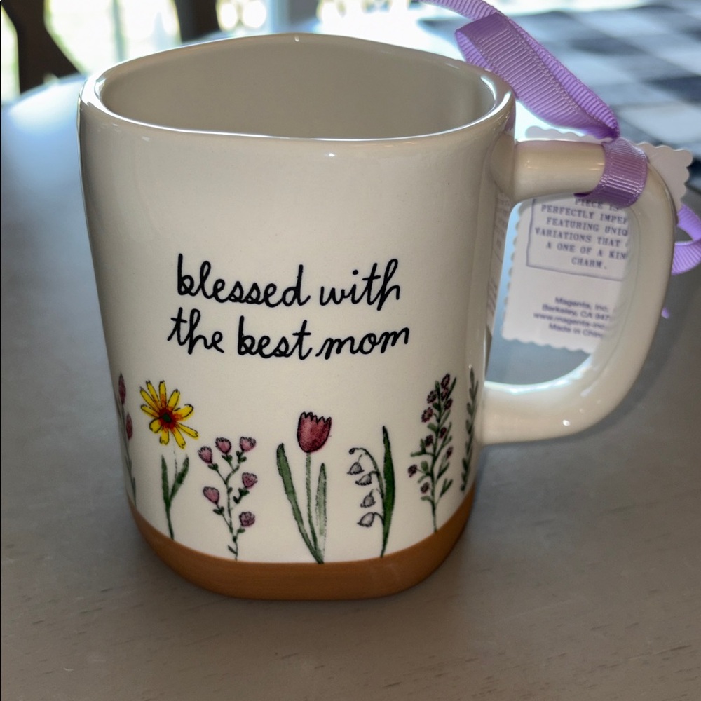 Rae Dunn Floral 'Blessed with the Best Mom' Mug